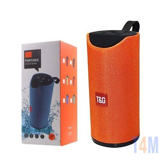 ALTAVOZ PORTÁTIL T&G TG-113 AUX/USB/TARJETA DE MEMORIA 3D 10W NARANJA